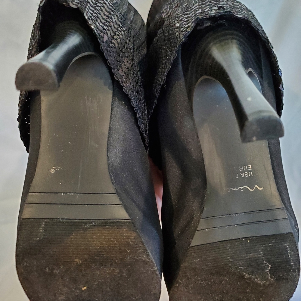 Nina Nakona Sequin Platform Boots, Size 7.5 US - Picture 2 of 4